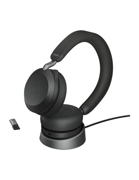 Evolve2 75 Auriculares Inalámbrico y alámbrico Diadema Oficina/Centro de llamadas Bluetooth Base de carga Negro