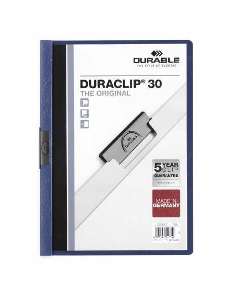 Pack 25 Unid. Duraclip 30 archivador Azul, Transparente PVC 220007