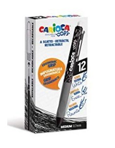 CARIOCA BOLÍGRAFO RETRÁCTIL OOPS BORRABLE MONOCOLOR NEGRO - CAJA DE 12