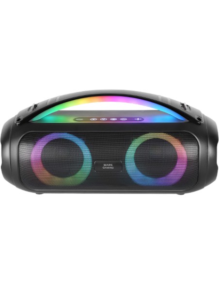 MS-PULSE, Altavoz Bluetooth Portátil 50W RMS, Iluminación RGB, 2 Drivers Activos 93mm + 2 Drivers Pasivos Ultra-Bass, Función Ma