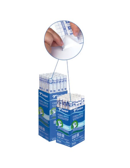 FORRO DE LIBROS 80 MICRAS ADHESIVO REPOSICIONABLE 0,45 X 2M  - Pack de 35 unidades SADIPAL 12876