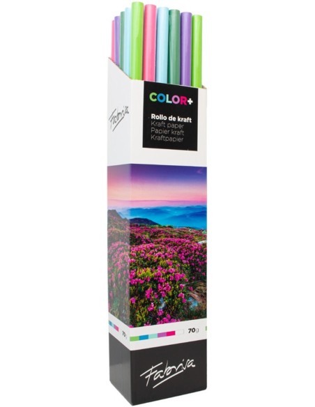 EXP 30 rollos papel kraft verjurado 1x3M color plus surtidos