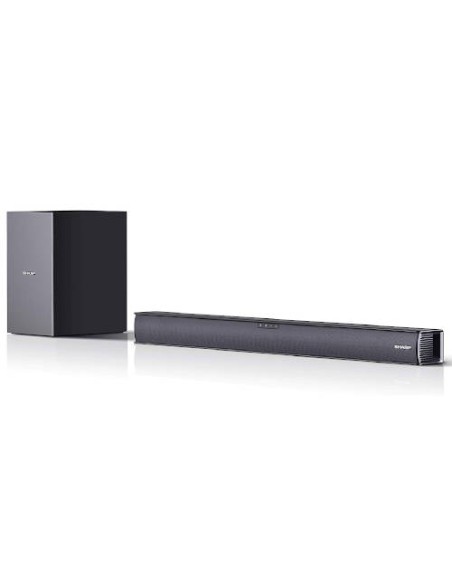 SHARP HT-SBW182  Soundbar 2.1 Slim con Subwoofer inalámbrico, Bluetooth con HDMI ARC/CEC, 160W, audio óptico digital, AUX, 74 cm