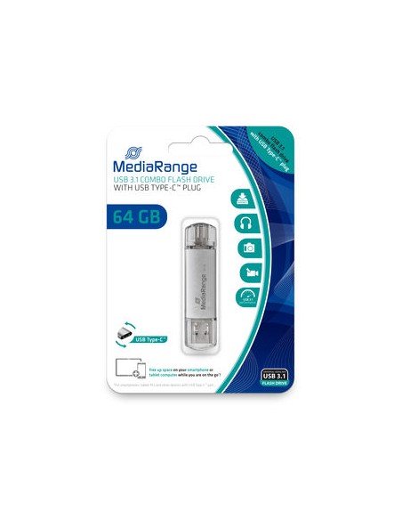 MR937 unidad flash USB 64 GB USB Type-A / USB Type-C 3.2 Gen 1 (3.1 Gen 1) Plata
