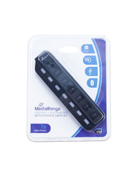 MRCS504 hub de interfaz 480 Mbit/s Negro