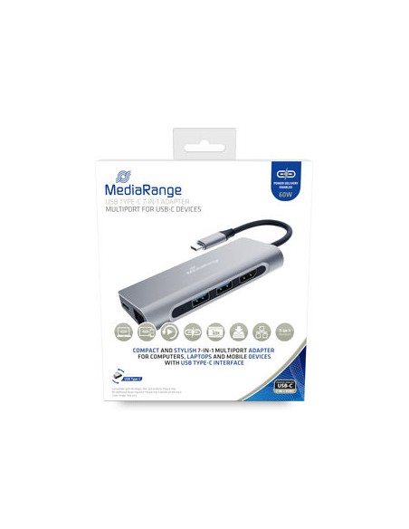MRCS510 base para portátil y replicador de puertos USB 3.2 Gen 1 (3.1 Gen 1) Type-C Plata