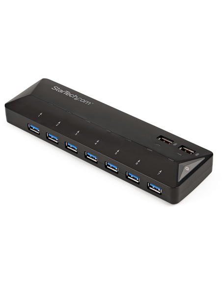 Concentrador USB 3.0 de 7 Puertos - 5Gbps - Ladrón con Puertos de Carga y Sincronización - Hub con 2 Puertos de 2,4A