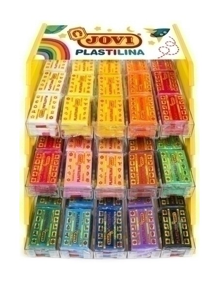 Expositor 180 pastillas de plastilina colores surtidos 50gr. 70E/180