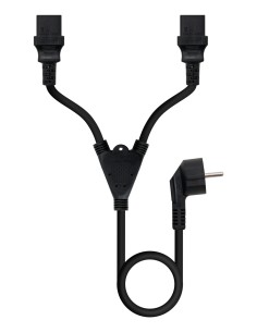 Cable de Alimentación CEE7/M a 2xC13/H, Negro, 3 m