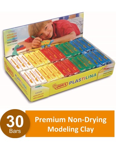 CAJA EXPOSITORA 30 PASTILLAS PLASTILINA 50 G COLORES PASTEL (5 UDS X 6 COLORES)  JOVI 70P