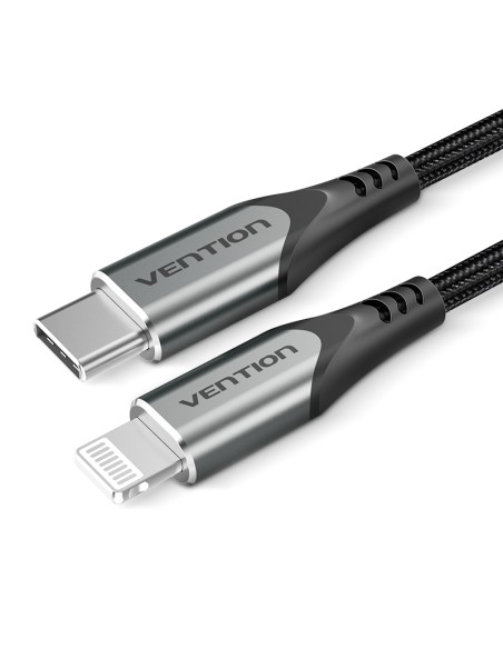 Cable USB 2.0 Tipo-C Lightning TACHF/ USB Tipo-C Macho - Lightning Macho/ 1m/ Gris