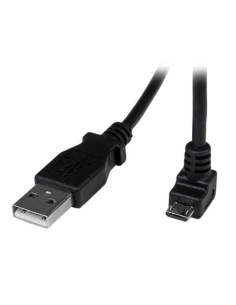 Cable Adaptador 2m USB A Macho a Micro USB B Macho Acodado en Ángulo hacia Abajo para Teléfono Móvil