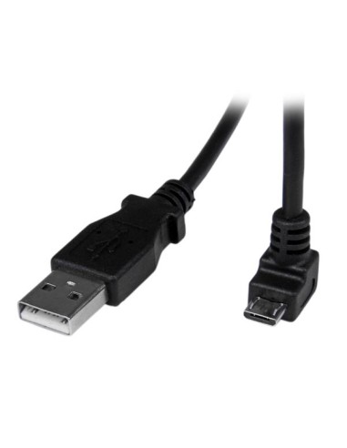 Cable Adaptador 2m USB A Macho a Micro USB B Macho Acodado en Ángulo hacia Abajo para Teléfono Móvil