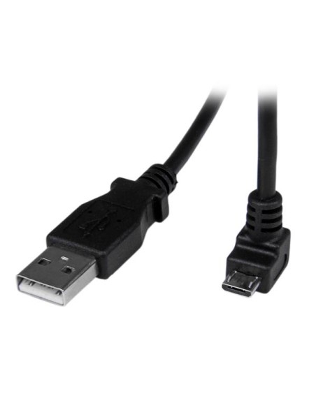Cable Adaptador 2m USB A Macho a Micro USB B Macho Acodado en Ángulo hacia Abajo para Teléfono Móvil