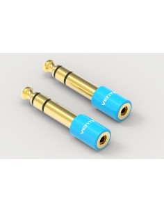 Adaptador Jack VAB-S01-L/ Jack 6.5 Macho - Jack 3.5 Hembra/ Azul
