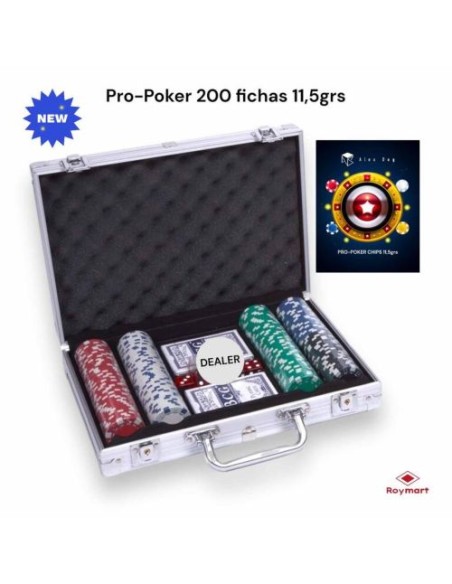 MALETA ALUMINIO JUEGO POKER 200 FICHAS