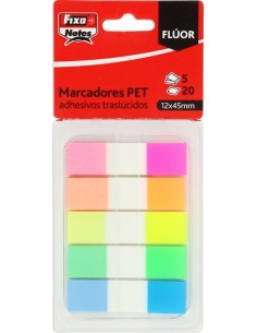 BLISTER 5 MARCADORES AUTOADHESIVOS TRANSLUCIDOS 12X45