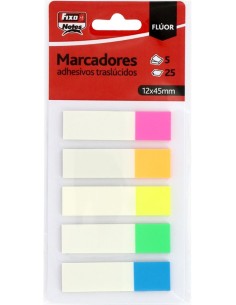 BLISTER 5 MARCADORES AUTOADHESIVOS TRANSLUCIDOS 12X45