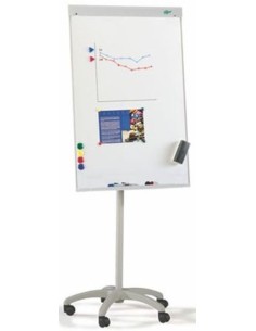 Caballete de convencion con ruedas 70x102cm superficie metalica faibo