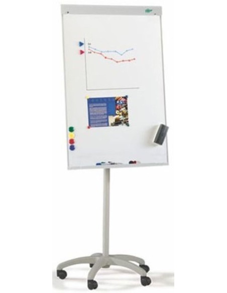 Caballete de convencion con ruedas 70x102cm superficie metalica faibo