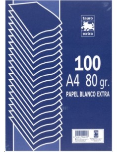 Paquete A4 100 hojas 80 gliso Tauro extra
