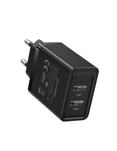 Cargador de Pared FBAB0-EU/ 2xUSB/ 18W/ Negro