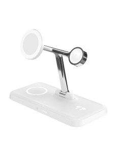 HJ3004WHGL cargador de dispositivo móvil Auriculares, Smartphone, Reloj inteligente Plata, Blanco CC, USB Cargador inalámbrico C