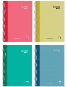 Paq 4 bloc a4 120h 90g cuad5x5greca microperforado premium extra tapa extradura