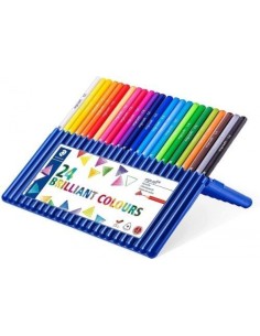 Estuche 24 lapices de colores surtidos ergosoft 157 triangulares