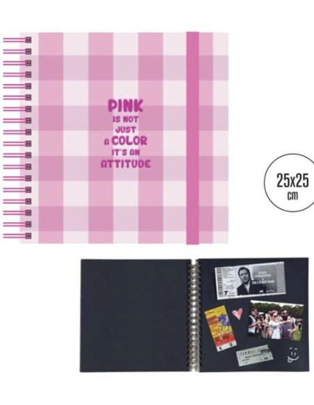 ALBUM DE FOTOS RECORDATORIO 25X25 CM PINK ATTITUDE
