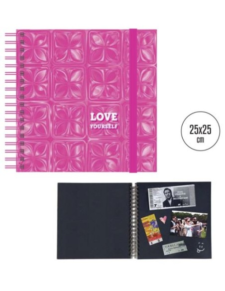 ALBUM DE FOTOS RECORDATORIO 25X25 CM PINK LOVE