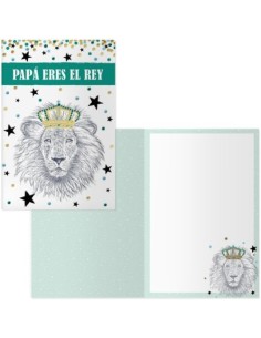 Pack 6 tarjetas felicitacion Modelo dia padre rey leon
