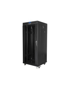 free standing rack 19inch cabinet 27U 600x600 glass door LCD flat pack black Rack o bastidor independiente