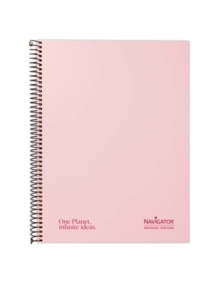 CUAD NAVIGATOR A4+ 120H 80GR 5X5 PASTEL ROSA 88463593 - Paquete de 5 unidades