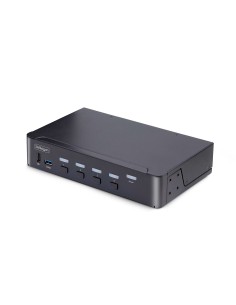 Switch Conmutador KVM DisplayPort de 4 Puertos - 8K60/4K144 - para Un Monitor - DP 1.4 - 2x USB 3.0 - 4x USB 2.0 HID - Botones y