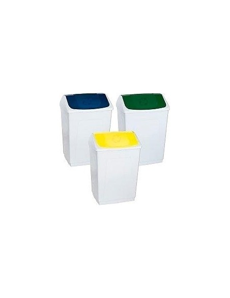 DENOX PAPELERA TAPA BASCULANTE 55L AMARILLO