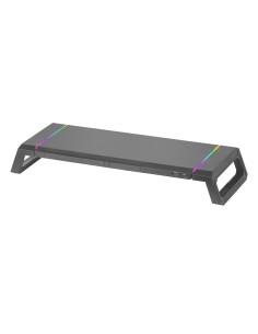 MGS-ONE Negro, Soporte Monitor RGB Chroma, Tamaño Ajustable, Soporte Smartphone y Tablet, USB Frontal 2.0