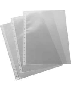 C 100 FUNDAS A4 MULTITALADRO PP CRISTAL 11 TALADROS