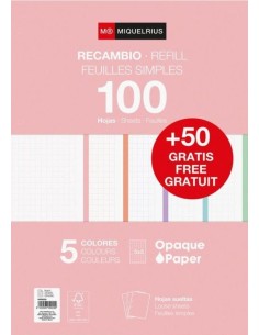 Ecambio notebook5 a4 10050 90g cuadricula 5x5 colores pastel