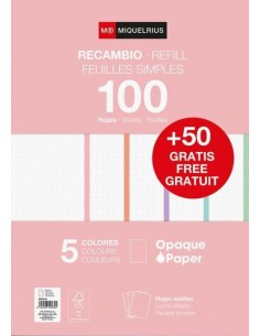 RECAMBIO NOTEBOOK5 A4 10050 90G PUNTOS COLORES PASTEL