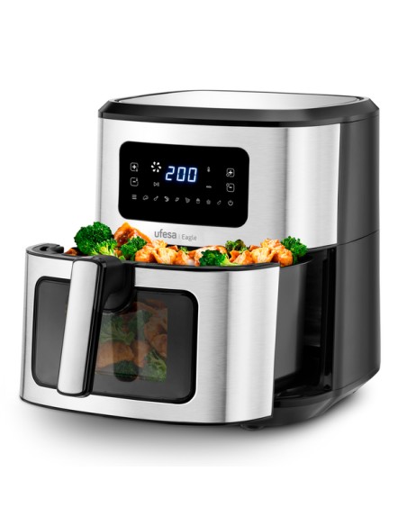 72805690 freidora Sencillo 6,5 L Independiente Freidora de aire caliente Negro, Acero