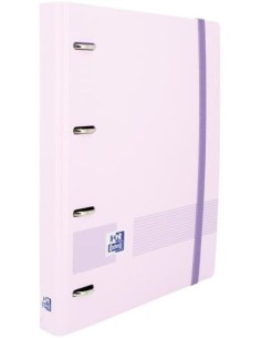 Carpebloc polyfoam a4 4 anillas 35mm con recambio cuadricula 5x5 color malva pastel