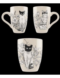 Taza extra grande tres gatos 