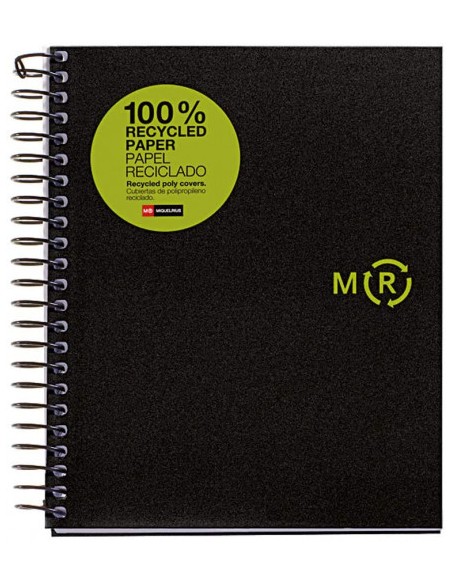 CUADERNO 100% RECICLADO NB-4 A5 120HOJAS TAPAS POLIPROPILENO MIQUELRIUS 6039 6039 - Pack de 5 unidades