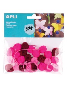 BOLSA 25 POMPONES ROSA