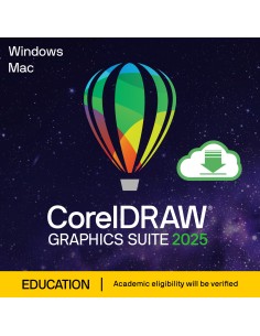 CorelDRAW GS 2025 Educación (EDU) 1 licencia(s) Electronic License Delivery (ELD) Checo, Alemán, Holandés, Inglés, Español, Fran