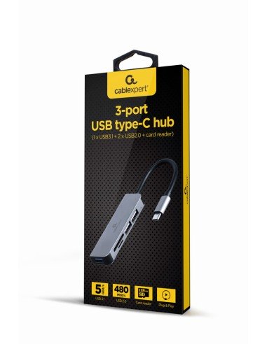 UHB-CM-CRU3P1U2P2-01 base para portátil y replicador de puertos Alámbrico USB 3.2 Gen 1 (3.1 Gen 1) Type-A Plata