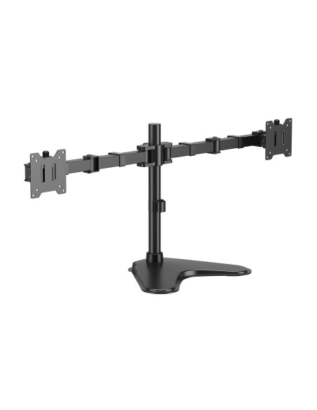 Soporte de Mesa Con Peana Eco Giratorio e Inclinable para Monitor/TV 20kg (3 Pivotes, 2 Brazos) de 17"-35", Negro