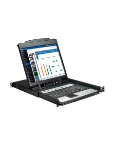 B020-U16-19-K KVM de Consola NetDirector de 16 puertos 1U para instalar en rack, con LCD de 19 pulgadas + 8 cables combinados PS