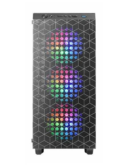MC-MAG, Caja Gaming ATX, Ventana Lateral Completa Cristal Templado, Doble Rejilla Magnética Antipolvo Frontal + Superior, 3x Ven